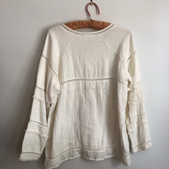 Mango • White Boho Top Large - Picture 5 of 5